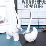 HULIANFU Rings Jewelry Rack Swan/Elephant Display Stand Modeling Craft Supplies Deco Jewelry Holder Figurines Miniatures Storage Decor
