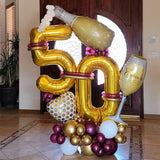 HULIANFU Wine Bottle Glass Balloon Aluminum Foil Balloons Birthday Celebration Decoration Wedding Anniversary Party Decorations Globos