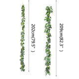 HULIANFU 2023 Green Eucalyptus Leaves Garland Wisteria Artificial Flowers Rattan Fake Plant Silk Leaf Vines For Wedding Birthday Party Decor