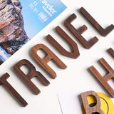 HULIANFU Musowood 1pcs Walnut Wooden letters High Quality Alphabet Design English DIY Craft Wedding Birthday Party Home Wall Decoration