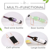 HULIANFU Wine Rack Display Bottle Beer Holder Champagne Stand Drink Shelf Stainless Steel Simple Household Bar Counter Decoration