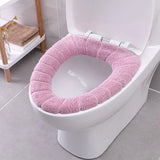 HULIANFU NEW Toilet Seat Mat Set Bathroom Universal Warm Soft Washable Closestool Mat Seat Case Winter Warmer Mat Pad Bidet Covers