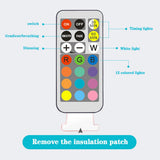 HULIANFU RGB Puck LED Light Remote Control Night Lamp Battery Powered Dimmable Multicolor Lamp for Kitchen Under Cabinet Closet Stairs