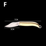 HULIANFU Mini Pocket Knife Folding Brass Keychain Pendant Cleaver Blade Cutter Tool Gift