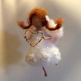 HULIANFU New Little Fairy DIY Wool Felt Dolls Craft Needle Felt Animal Kit Set Handcraft Non Finished Poked Set Handmade Gift