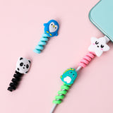 HULIANFU Kawaii Cartoon Animal Cord Winder Winding Line Data Cable Wire Storage Organizer Line Fixer Holder Headset Cord Protector 1PC