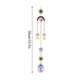 HULIANFU New Indian Style Dreamcatcher Moon Handmade Wind Chimes Wall Ornament Girls Room Decoration Feather Dream Catcher