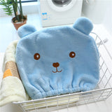 HULIANFU Lovely Bear Hair Drying Cap Towel Microfiber Quickly Dry Hair Shower Hat Wrapped Towels Cartoon Bathing Cap Bathroom Accessories