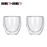 HULIANFU Transparent glass coffee cup milk whiskey tea beer double creative heat resistant cocktail Vodka wine mug Drinkware tumbler cups