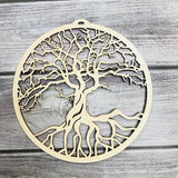 HULIANFU Tree of Life Wood Wall Hanging Laser Cut Wooden Wall Art Sacred Geometry Yoga Studio Unique Handmade Spiritual Gift Home Decor