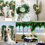 HULIANFU Tropical Palm Leaves Summer Monstera Artificial Silk Turtle Leaves For Home Hawaiian Luau Beach Wedding Party Decor Fake Plants