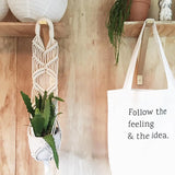 HULIANFU New arrival good quality handmade macrame plant hanger, pot holder  pot hanging  pot tray for garden for home