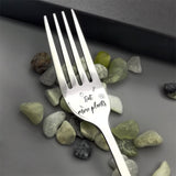 HULIANFU Valentine  Day Couple Fork Gift for Wife Husband Family Tableware Stainless Steel Boyfriend Presents Wedding Gifts for Guests