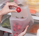 HULIANFU Silicone Food Storage Bag Reusable Stand Up Zip Shut Bag Leakproof Containers Fresh Bag Food Storage Bag Fresh Wrap Ziplock Bag
