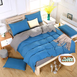 HULIANFU Nordic Double Color Bedding Set Single Queen King Duver Cover Set 240x220 Bed Sheet Bed Linen Pillowcase Gray Pink Quilt Covers