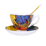 HULIANFU The New Van Gogh Art Painting Coffee Mugs The Starry Night Sunflowers The Sower Irises Saint-Remy Coffee Tea Cups