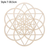HULIANFU Log Color Chakra Pattern Round Edge Circles Carved Wooden Stand Coaster Flower of life Reload Stone Kitchen Hot Pad Mat Decor