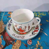 HULIANFU Retro Plate Bone China Dinner Set Nordic Kitchen Ceramic Dessert Charger Plates for Wedding Tableware Trays Decorative Mug Cup