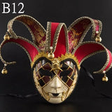 HULIANFU Newly High-end Venetian Masquerade Mask Mask Europe and The United States Halloween Clown Mask Show Supplies
