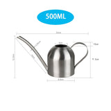 HULIANFU Long Mouth Water Can Stainless Steel Watering Pot Garden Flower Plants Watering Cans 500ML /1000ML Kettle Gardening Tool