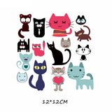 HULIANFU Iron on Cute Animal Patches Set for Clothing DIY T-shirt Applique Vinyl Unicorn Heat Transfer Clothes Stickers Thermal Press T