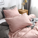 HULIANFU North America Plain AB Double-sided Design Duvet Cover Set King Queen Size Double Bed Quilts Covers Comforter Cover Bedding Sets