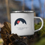 HULIANFU Night Forest Mountain Print Enamel Creative Coffee Tea Water  Milk Cups Camping Mugs Handle Drinkware Vacation Hiking Mug Gifts