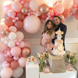 HULIANFU Macaron Pink Balloon Garland Arch Kit Wedding Birthday Party Decoration Kids Globos Rose Gold Confetti Latex Ballon Baby Shower