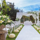 HULIANFU Wedding Aisle Runner Carpet Rugs Indoor Outdoor Festival Film Party Celebration White Wedding Carpet Elegant Wedding Decoration