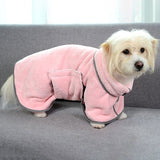 HULIANFU Wearable Dog Bathrobe Towels Super Absorbent Dog Bath Towel Coral Fleece Drying Robes Moisture Absorbing For Dog And Cat