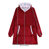HULIANFU Winter Sherpa Blanket With Sleeves Ultra Plush Fleece Sweatshirt Blanket Hoodie Pink Grey Wine Blue Warm Flannel Hooded Blankets