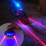 HULIANFU Waterproof Bicycle Cycling Lights Taillights LED Laser Safety Warning Bicycle Lights Bicycle Tail Bicycle Accessories Light