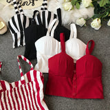 Plus Size 3XL Crop Top  Women Camis Halter Top Woman Camisole Summer Sleeveless Sexy Low Chest Button Back Elastic