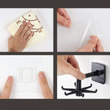 HULIANFU Universal Hooks 360-degree Rotatable Six-claw Storage Hooks Bathroom Bath Towel Rack Kitchen Organizer Punch-free Storage Hooks