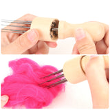 HULIANFU KAOBUY Felting Needles Wool Felt Tools with Eight Needles Tool Craft Felt Needle with Solid Wood Handle With Finger Cots