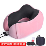 HULIANFU U Shaped Memory Foam Neck Pillows Soft Travel Pillow Massage Neck Pillow Sleeping Airplane Pillow Cervical Healthcare Bedding