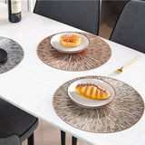 HULIANFU Round Hollow PVC Placemats For Kitchen Dinning Table Mat Insulation Pads Drink Coffee Cup Coasters Hotel Restaurant Home Decor