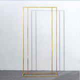 HULIANFU Wedding Arch Square Backdrop balloon Stand Background Shiny Metal Gold Plating Outdoor Artificial Flower Door Shelf Frame