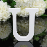 HULIANFU White Wood Letter Alphabet DIY Personalised Name Design Art Crafts Free Standing Xmas Birthday Wedding Party Home Decoration