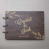 HULIANFU Personalized Wedding Guestbook,Rustic Unique Wedding Guest book,Wood Wedding Guest book,Custom Engraved Guest Book,Wedding Sign