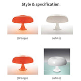 HULIANFU Italy Designer Led Mushroom Table Lamp for Hotel Bedroom Bedside Living Room Decoration Lighting Modern Minimalist Desk Lights
