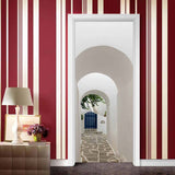 HULIANFU 2023 77x200cm Door Stickers Eco-Friendly 3D Stairway Egyptian Pharaoh Light Shadow Corridor Pattern Home Decor Bedroom Wallpaper