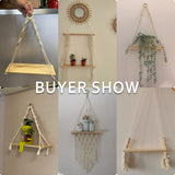 HULIANFU Wall Hanging Shelf Boho Home Decor Rope Macrame Shelf for Plant Hanger Farmhouse Rustic Planter Bedroom Living Room Decoration