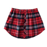Hulianfu Detachable Underskirt Cotton Shirt Extender for Women Irregular False Skirt Tail Blouse Hem Plaid Mini Skirt Extender Hemline