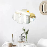 HULIANFU Nordic Cartoon Decorative Mirror Bathroom Baby Room Rabbit Wood Acrylic Mirror Frame Creative Home Art Wall Decorations Artwork