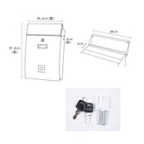 HULIANFU Wall Mounted Stainless Steel Mailbox Outdoor Warehouse Apartment Home Garden Letterbox Vertical Locking Mail Post Box F6011