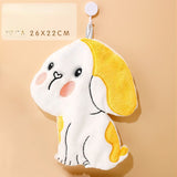 HULIANFU Lovely Cartoon Handkerchief Towel Hanging Absorbent Coral Velvet Wipe a Towel Household Kitchen Quick Drying Hand Cloth