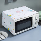 HULIANFU Peva Dustproof Microwave Oven Covers Printed Dust Oil Proofing Covers With Double Pockets Storage Bag Kitchen Accessories