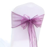 HULIANFU Wedding Decoration Organza Chair Sashes Bow For Party Christmas Halloween hotel Chair Decoration Supplies(Pack of 50pcs  pink)
