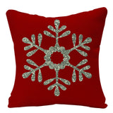 HULIANFU Linen Red Scottish Plaid Christmas Cushions Case Reindeer Trees Snowflakes Print Christmas Decorative Pillows for Sofa Couch Bed